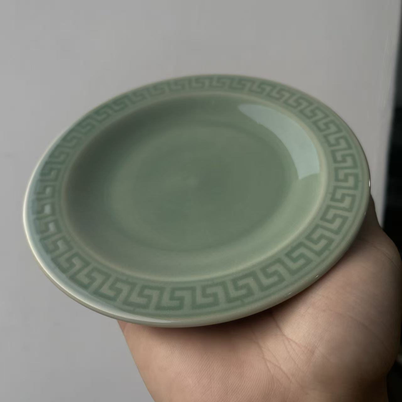 耀州窑二级瑕疵6英寸回纹小吃碟子  1只