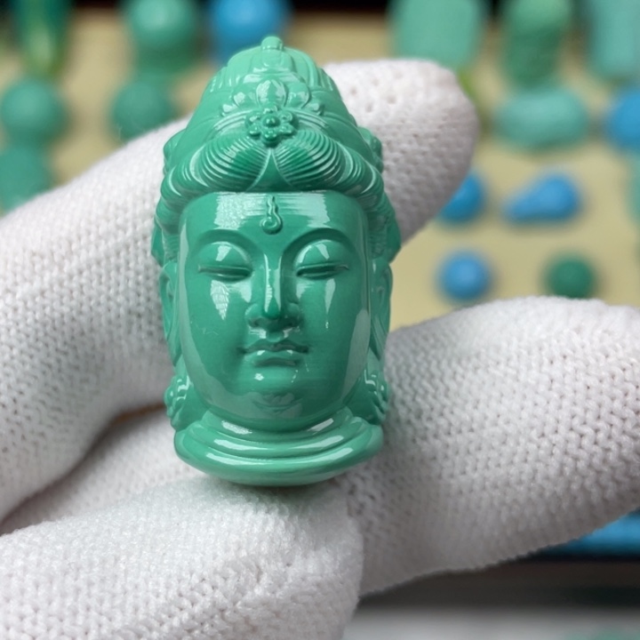 —***—高瓷绿18mm观音吊坠
