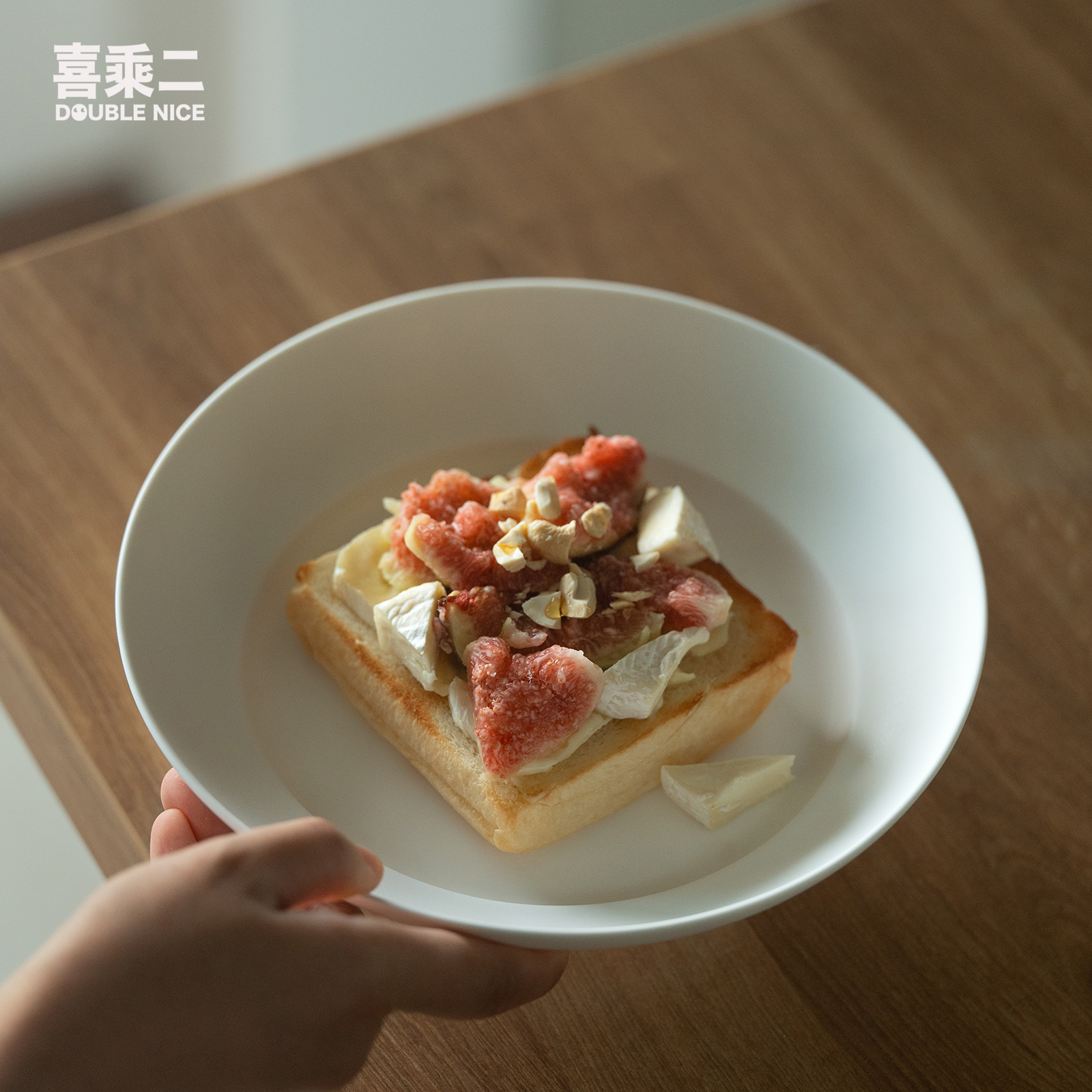 喜乘二DoubleNice|景德镇制折边盘陶瓷餐盘圆盘汤盘菜盘