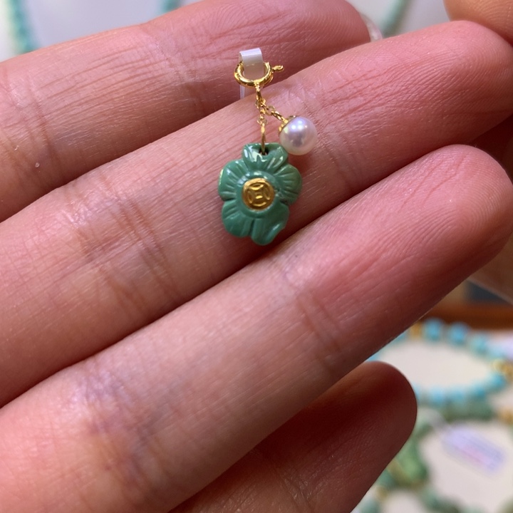 绿松石18K金镶嵌滴流