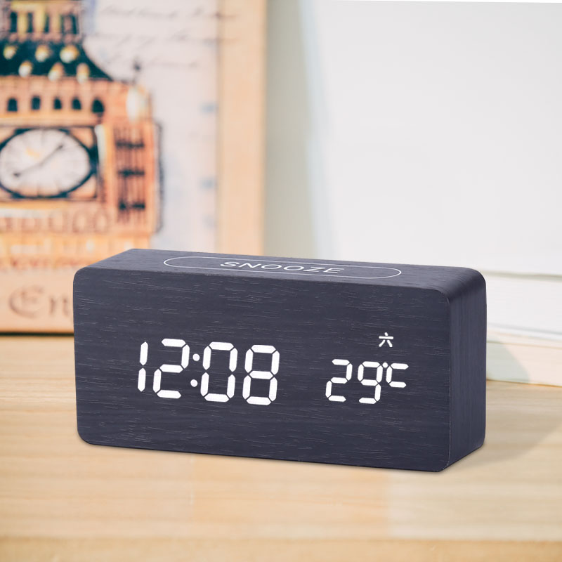 （直播）自动对时夜光电子钟蓝牙充电家用卧室桌面座钟闹钟静音
