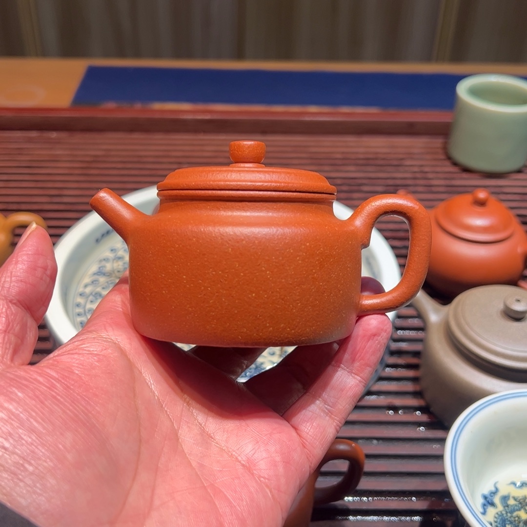 紫砂茶壶红降坡德钟半手工一个原矿无添加