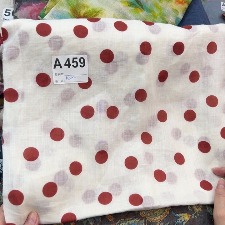 麻459纯苎麻波点1.5米掉色福利