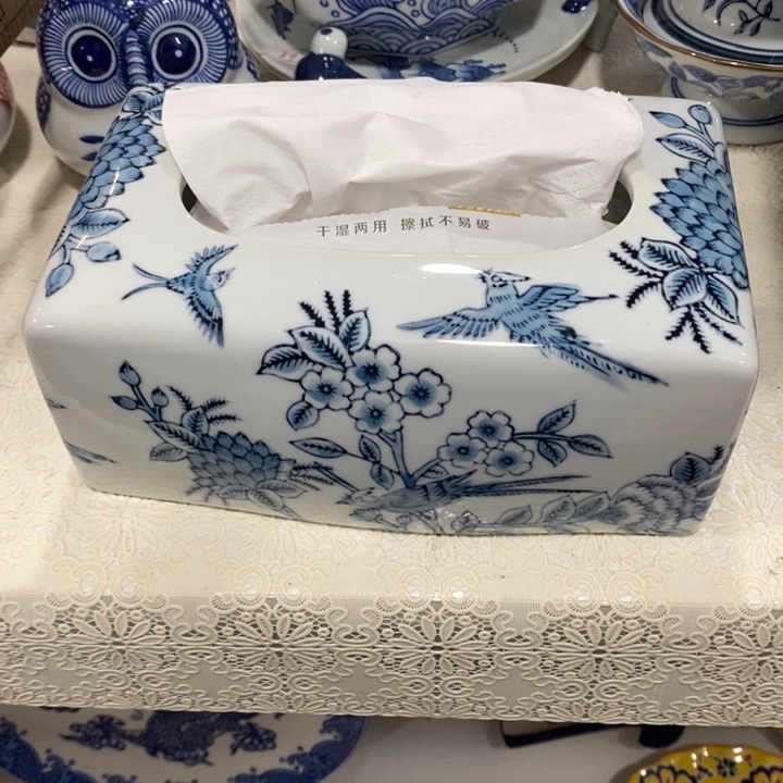 【闪购商品】摆件青花瓷纸巾盒。。。。