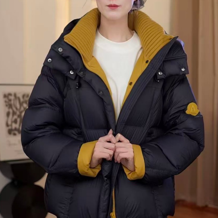 Y194【出口原单】新款冬季高端专柜藏青蓝色羽绒服-喵喵