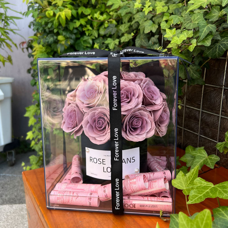 永生花抱抱桶礼盒情人节生日纪念日礼物送女友闺蜜男友高级感表白