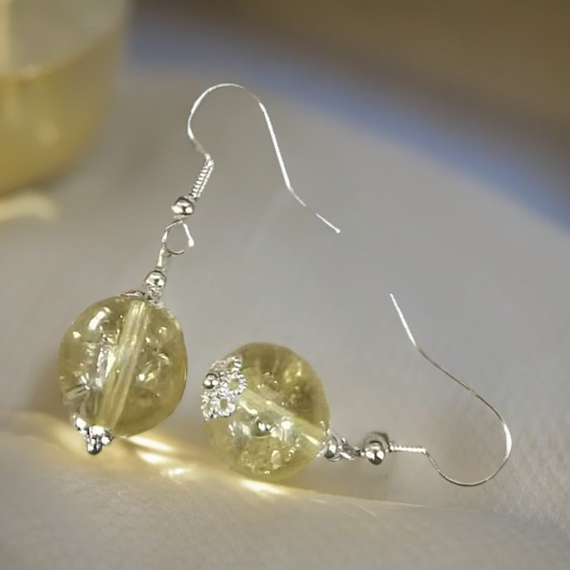 福利款黄水晶卡12毫米耳钩