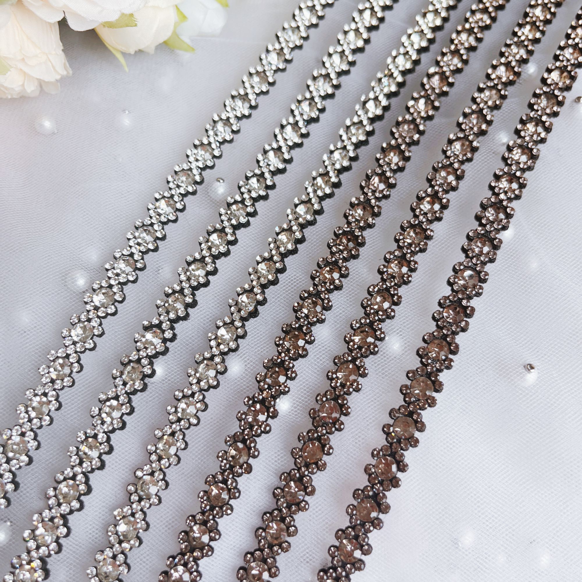 玖阁家新品无纺布水钻链条手工DIY发饰头饰配件材料