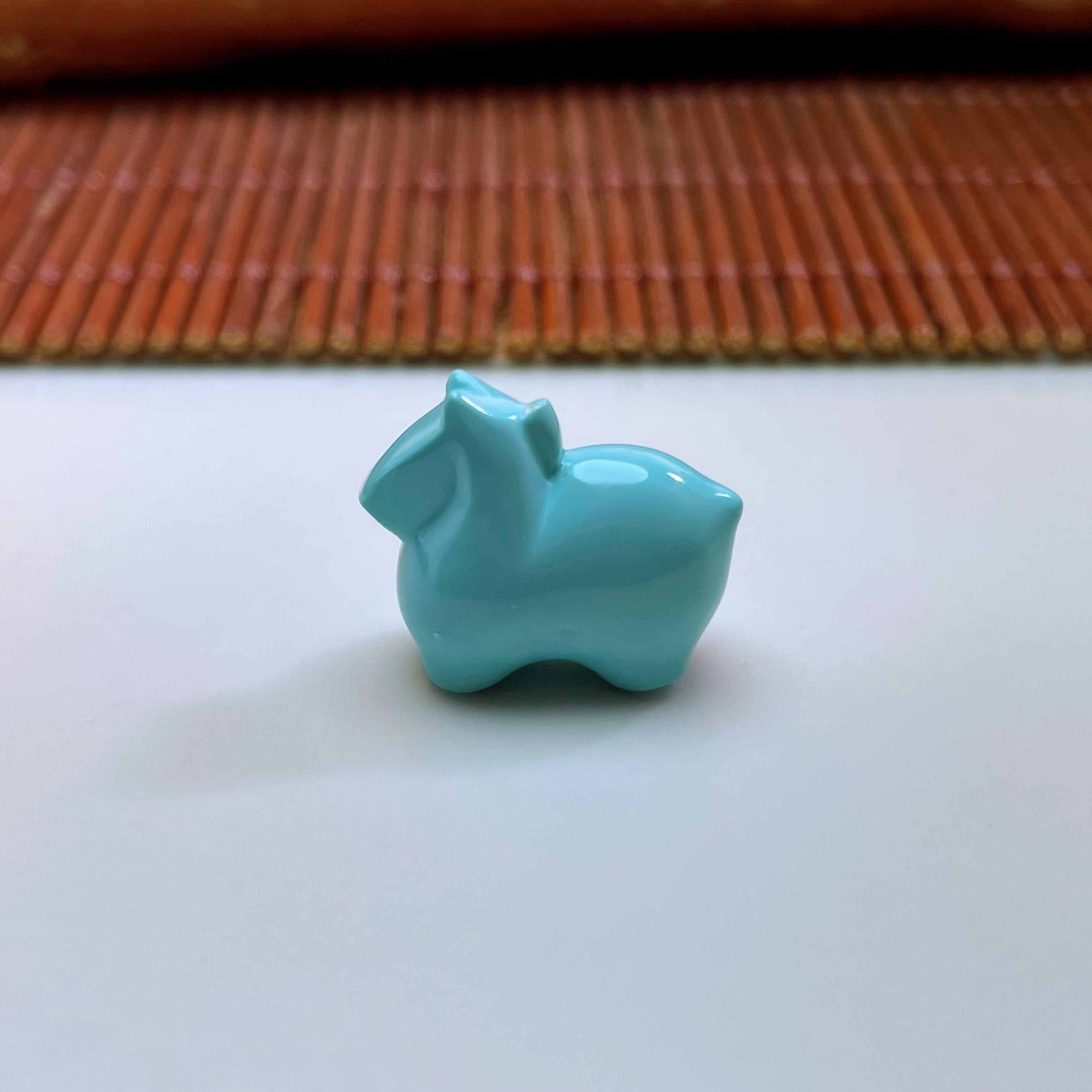 原矿绿松石高瓷马吊坠背云侧挂小滴溜DIY饰品十二生肖