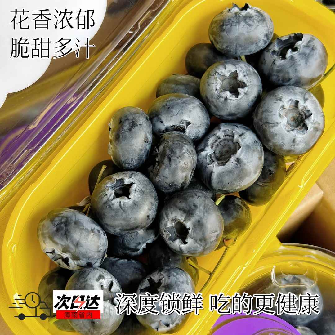 迷迭蓝24mm+蓝莓 新鲜大蓝莓原箱8盒装【海南省京东次日达】原产地云南省