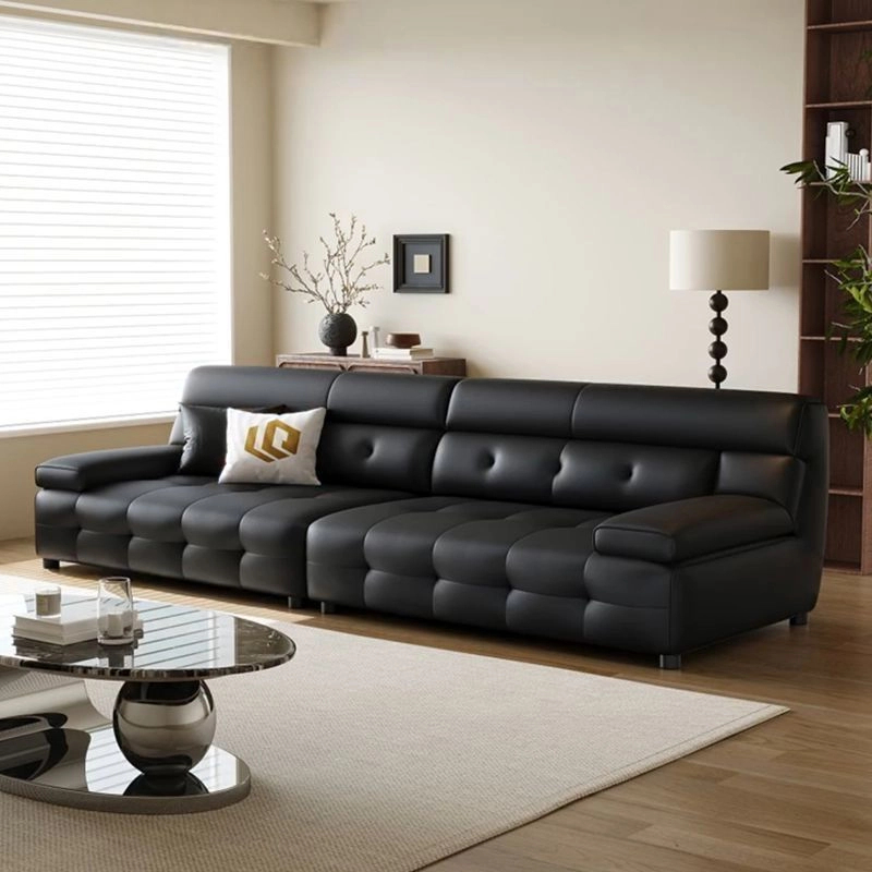 意式极简真皮劳伦斯沙发现代简约客厅直排小户型客厅家用组合沙发