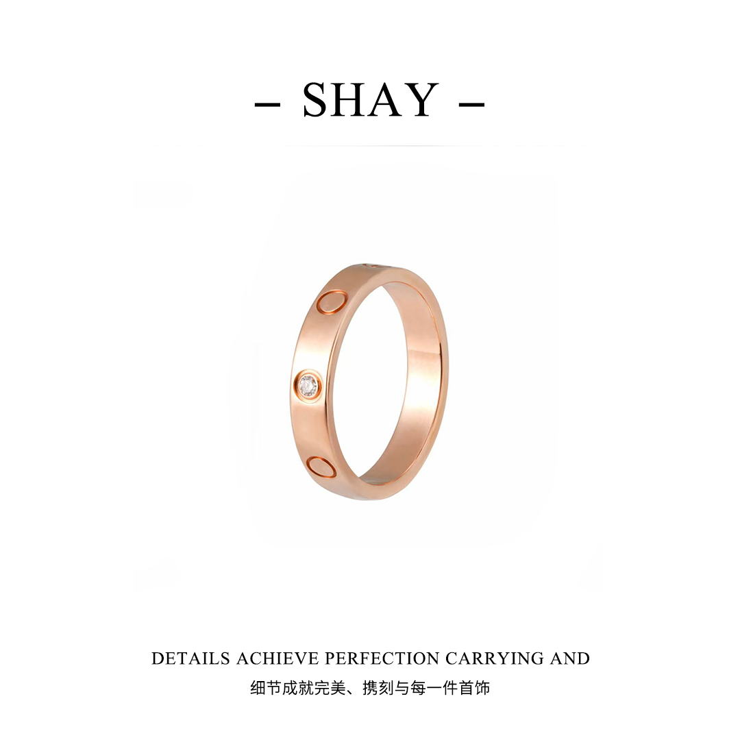 钨金戒指 卡家经典简约宽窄戒（V金高定）