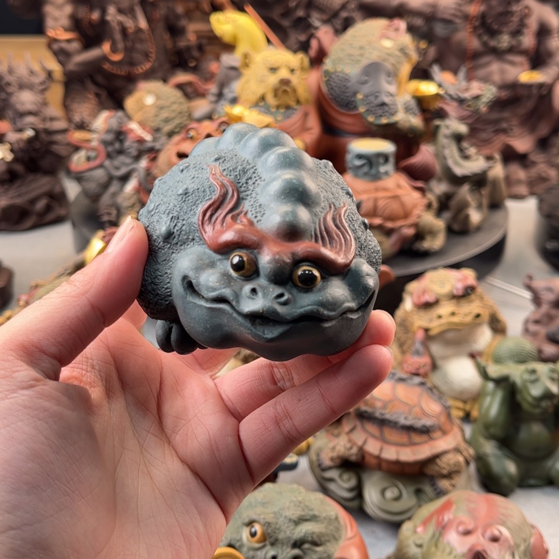 紫砂茶宠福蟾子夜