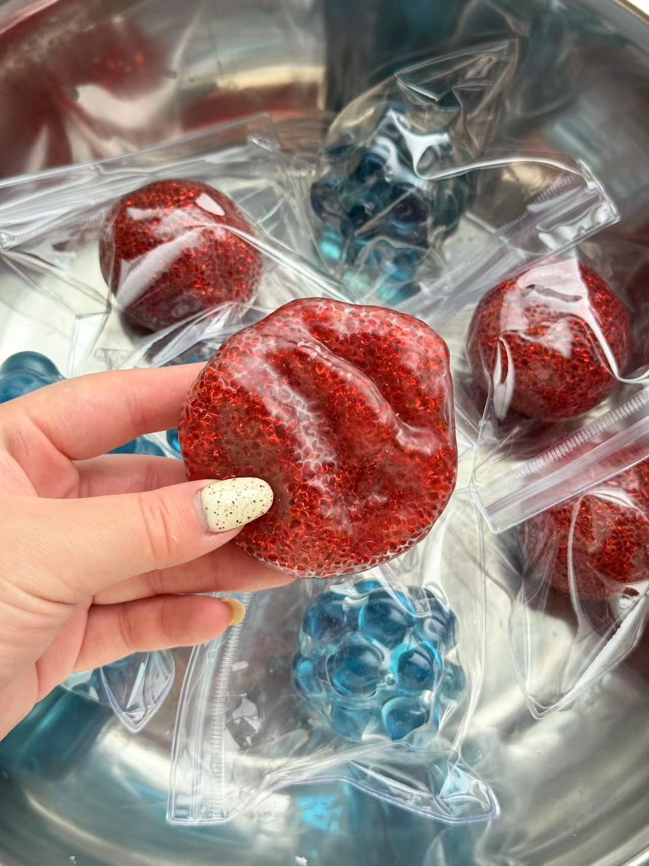 七果手作球抽气填充物解压玩具