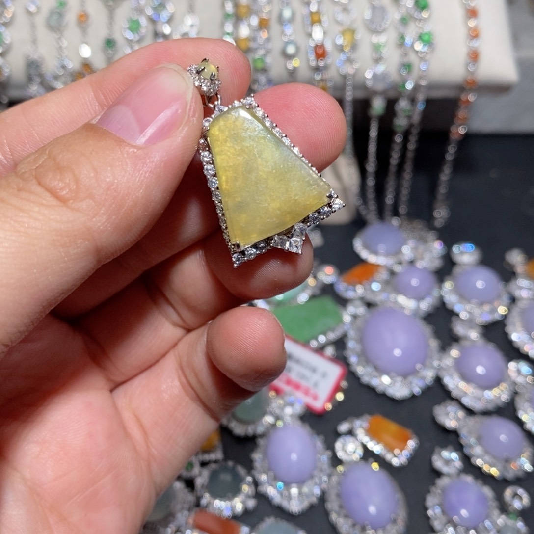 翡翠银S925镶嵌颈饰n n k