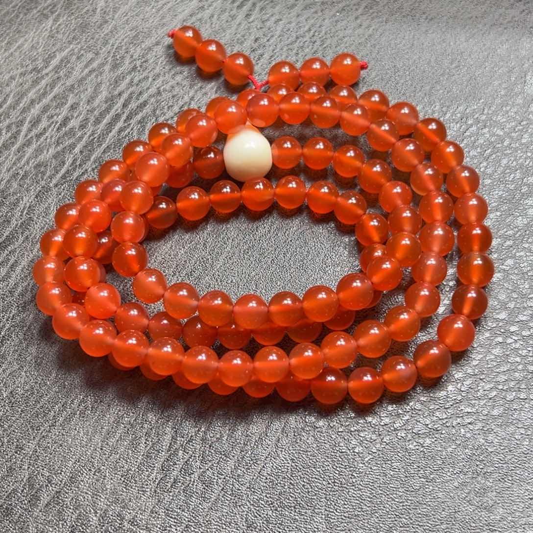 南红玛瑙108圈未镶嵌无****义