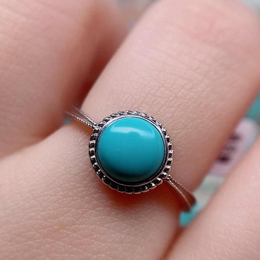 绿松石戒指银S925镶嵌