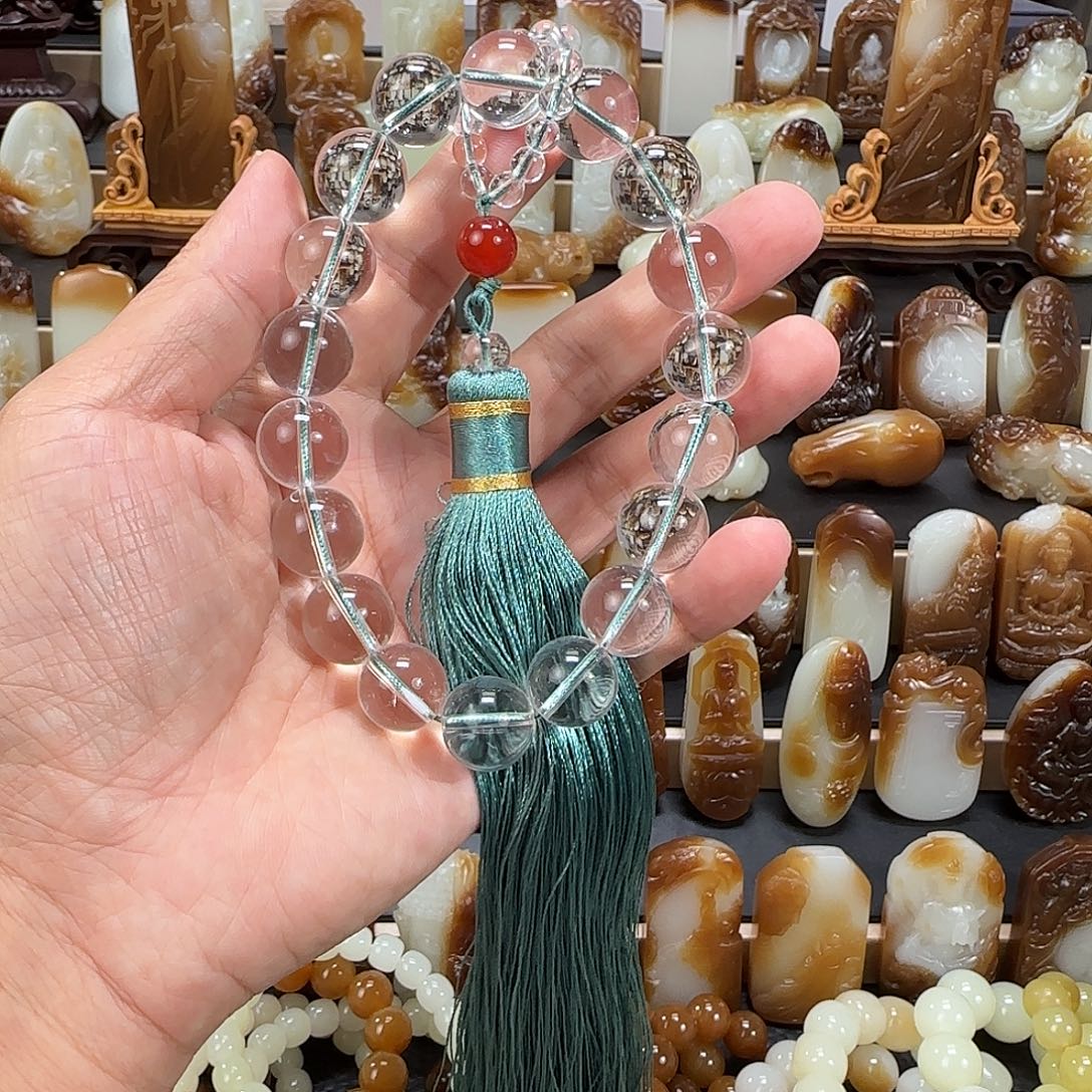 博***志未镶嵌水晶车挂京石玉坊圆满水晶车挂