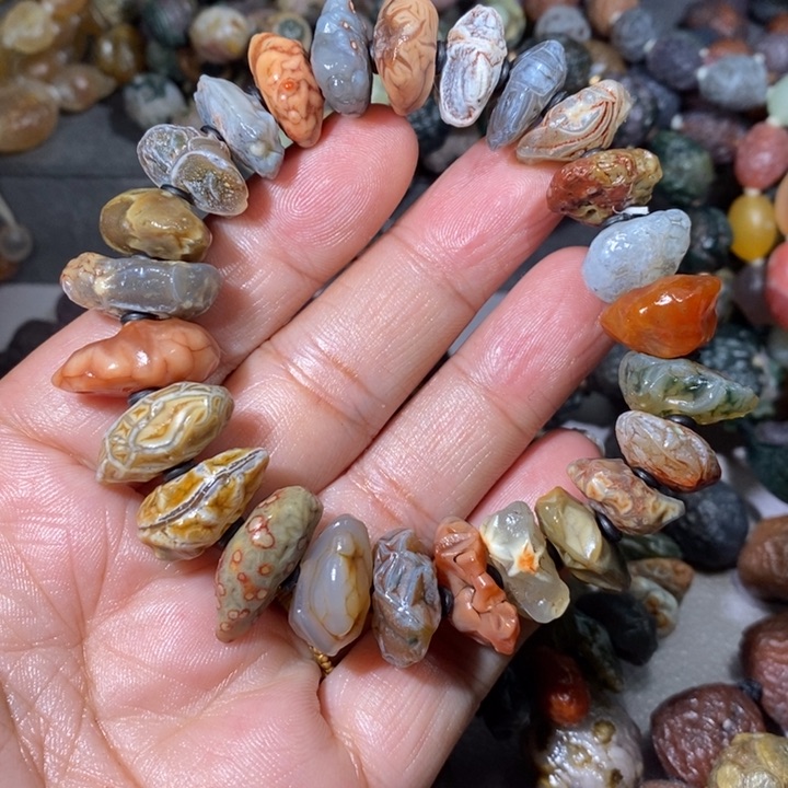 未镶嵌玛瑙/玉髓珠宝奇石棉*?