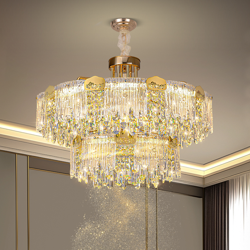 法式奶油现代轻奢客厅吊灯高级感浪漫水晶房间灯艺术玻璃餐厅吊灯