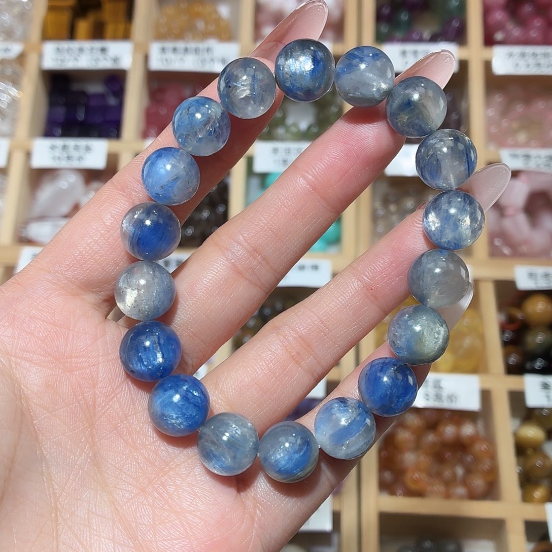 手链水晶未镶嵌玉化蓝晶11m