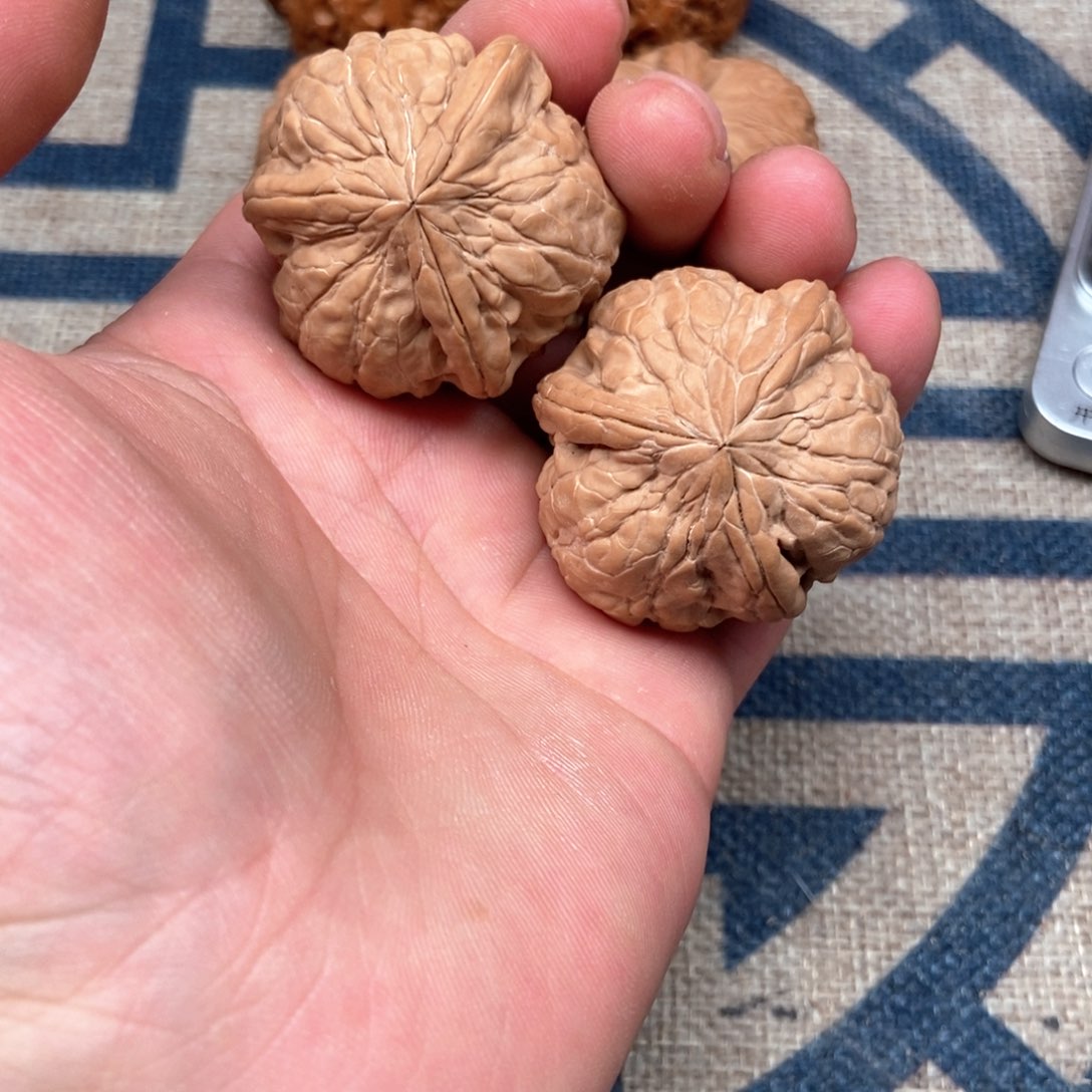 文玩核桃把件玉蟾三棱38
