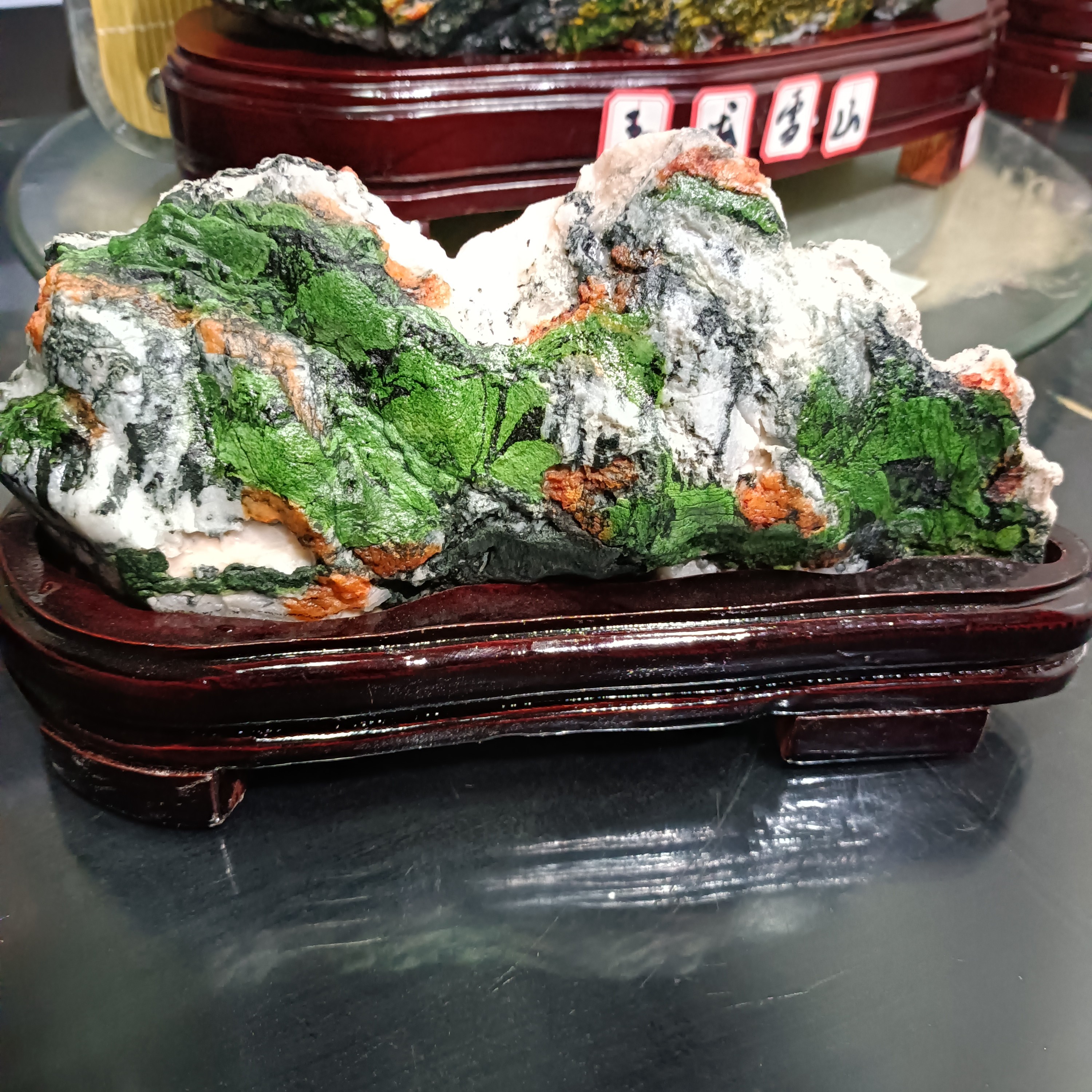 天然七彩玉石原石国画石奇石家居办公室桌面摆件