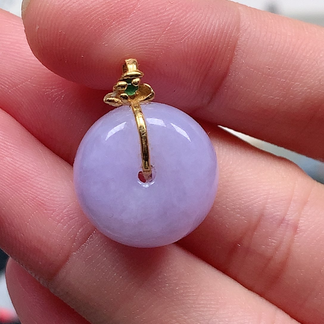 颈饰18K金镶嵌翡翠翡翠吊坠