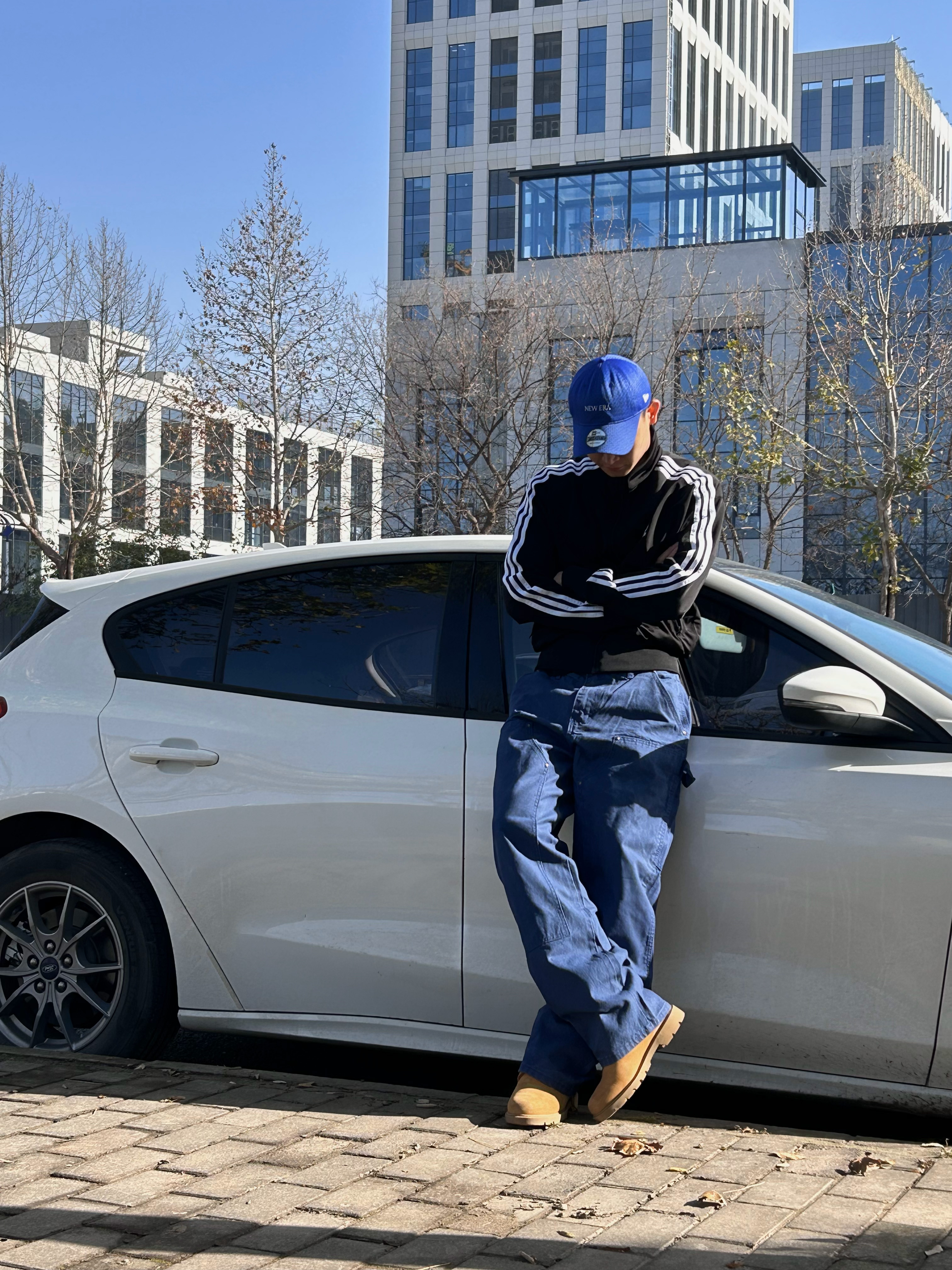 美式直筒法工蓝工装伐木裤