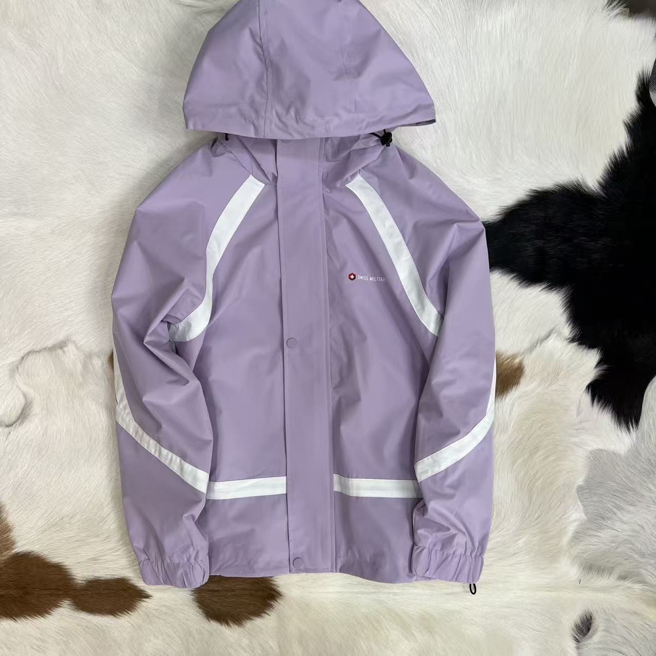 户外鼻牛 瑞士订单 男女秋冬户外春季防风拼接夹克外套连帽款