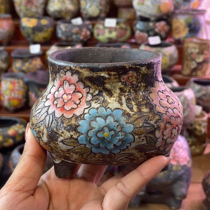 复古火烧多肉花盆