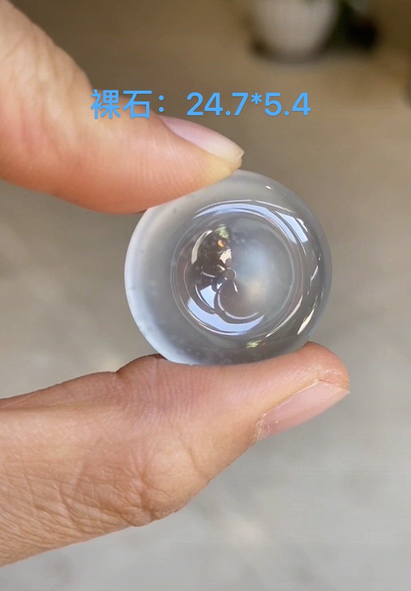 天然缅a，顶白玻璃钢飘雪花平安扣