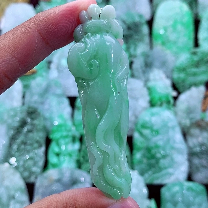 天然A货翡翠人参
