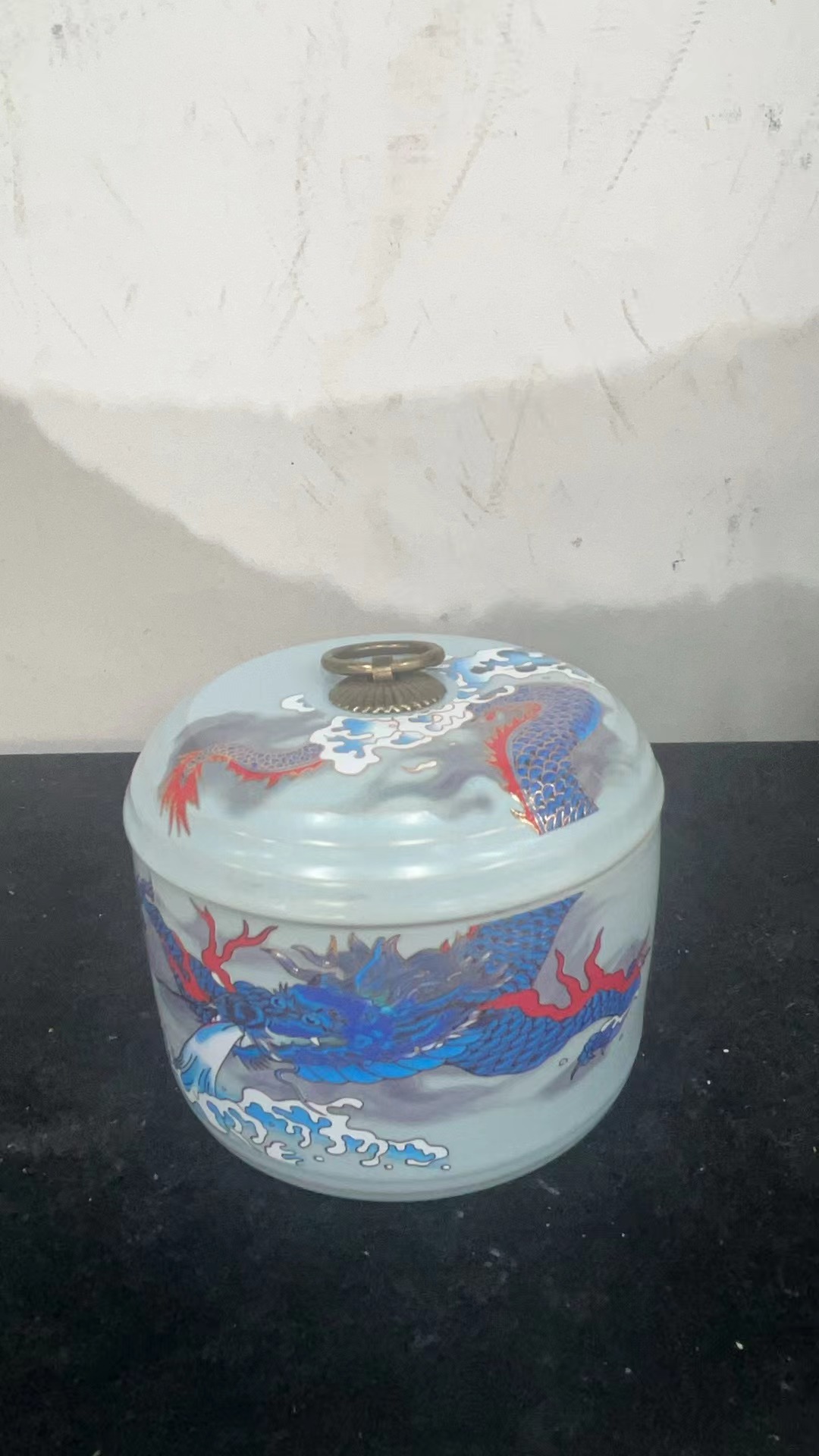 QV10  国风仿宋复古龙腾凤舞中式茶叶罐密封储物罐