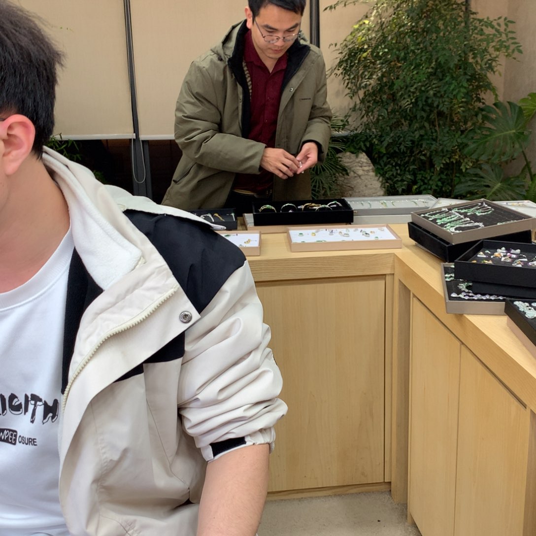 翡翠挂件18K金镶嵌小*123456