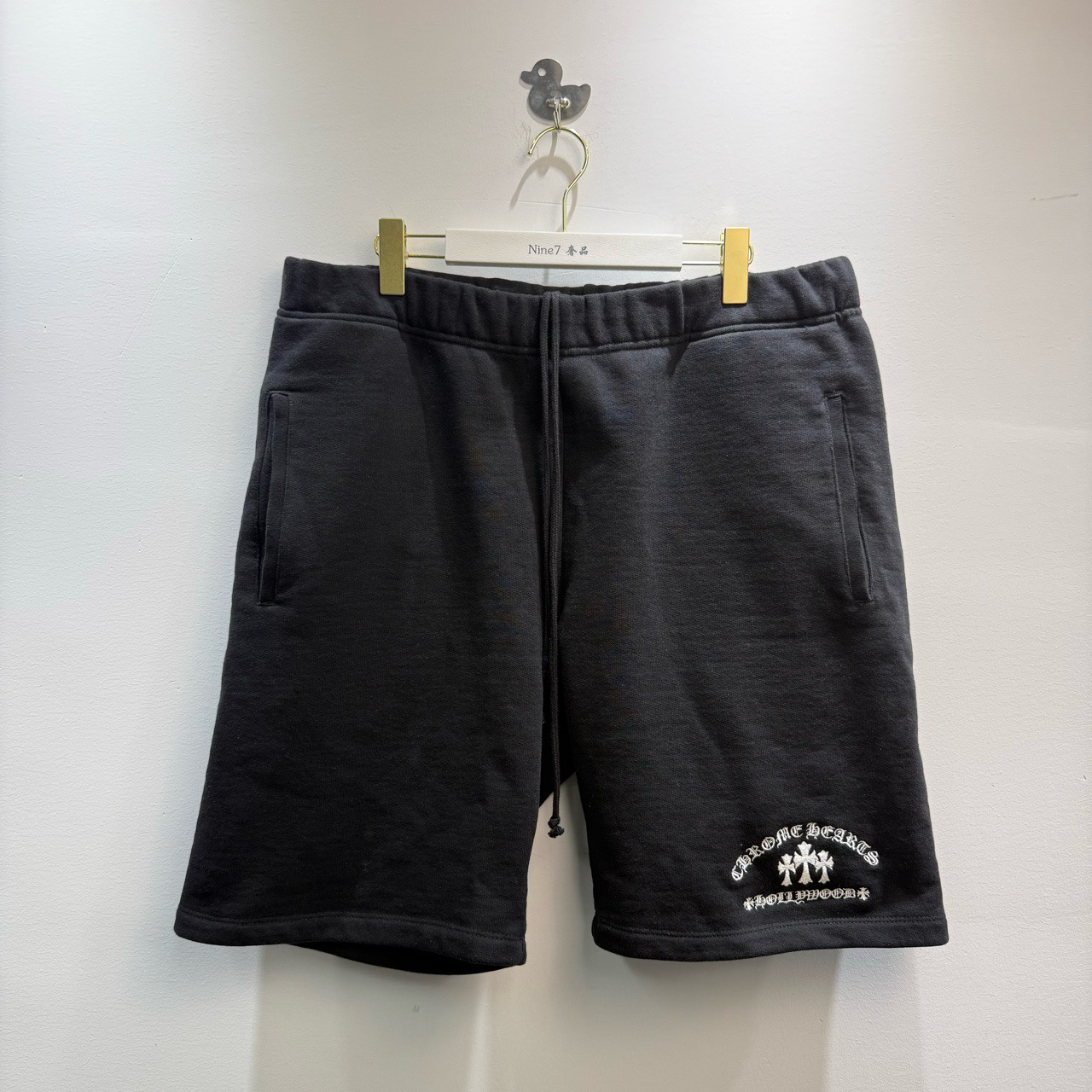 全新未使用 Chrome Hearts/克罗心 刺绣十字Logo银饰 短裤XL码