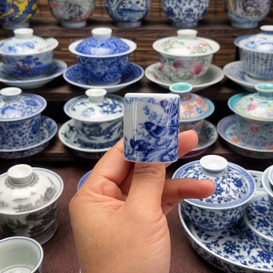 景德镇陶瓷扳指盖置