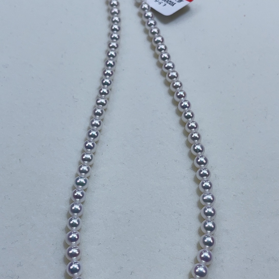 淡水珍珠颈饰银S925镶嵌4.5-5m冷青白炫彩毕业级