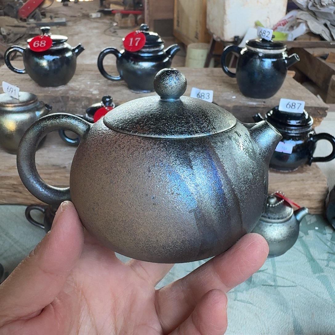 壶建水紫陶紫泥柴烧壶