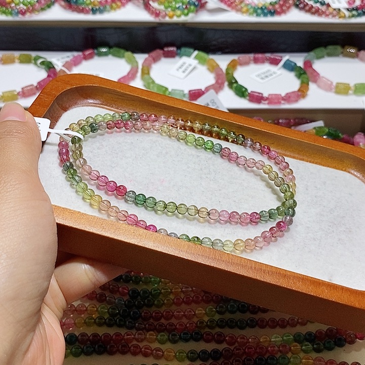 碧玺手链未镶嵌天然碧玺4.9毫米