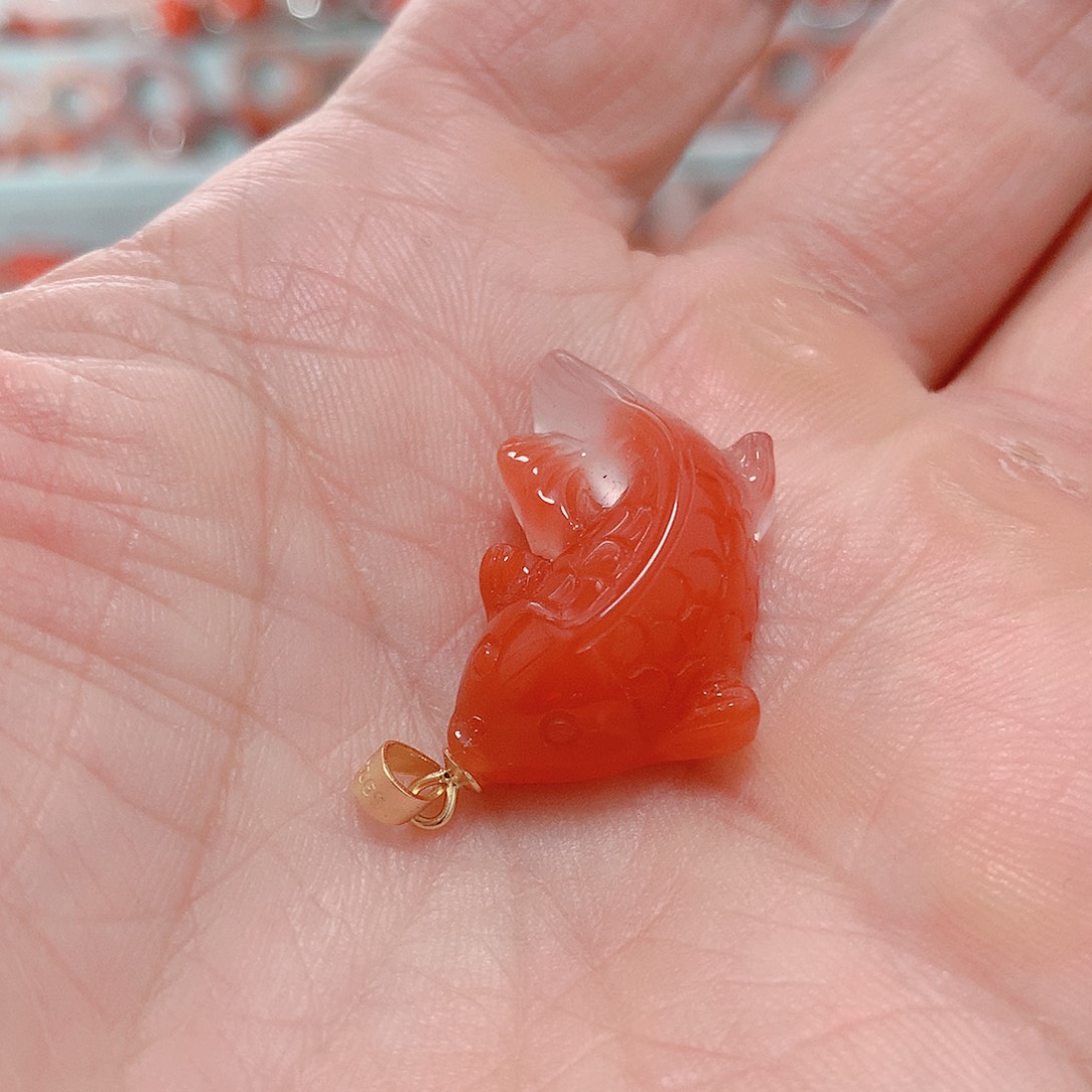 南红玛瑙吊坠(不含链)银S925镶嵌
