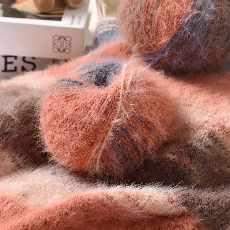 雪宝混纺长绒毛线适合手工编织外套帽子围巾等