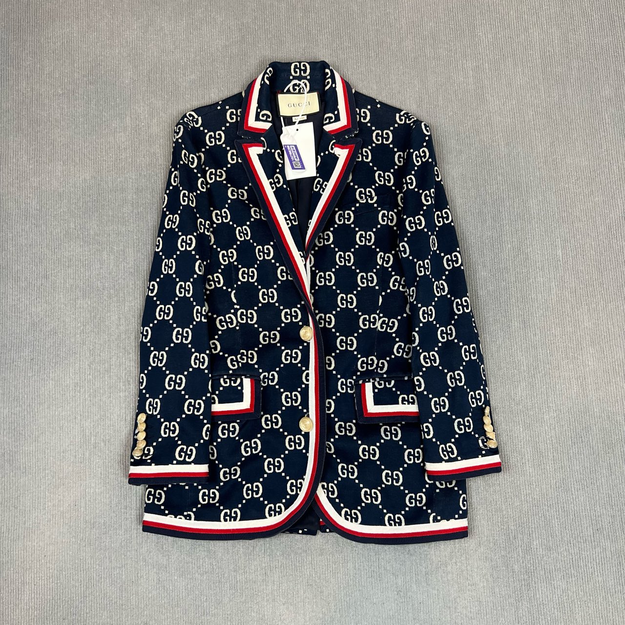 99新 GUCCI/古驰 2412157/S码/双G logo提花满印西装外套