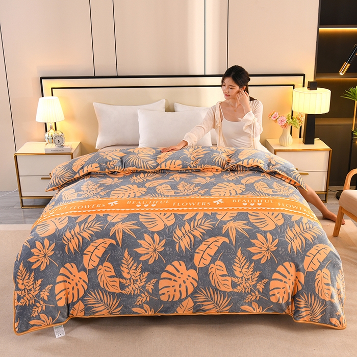 【单品被套】双面绒防滑欧式牛奶绒加厚保暖印花被罩加绒被套【雨