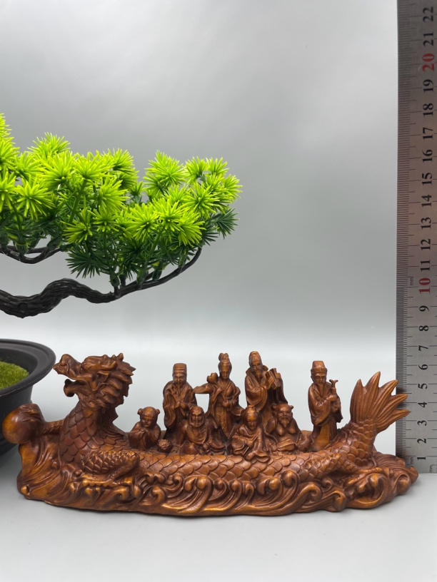 小叶黄杨木仿古（八仙过海）神像雕刻家居书房装饰品