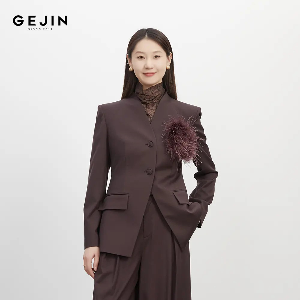 GEJIN/歌锦秋季新款气质设计师轻奢通勤风西装93325903721