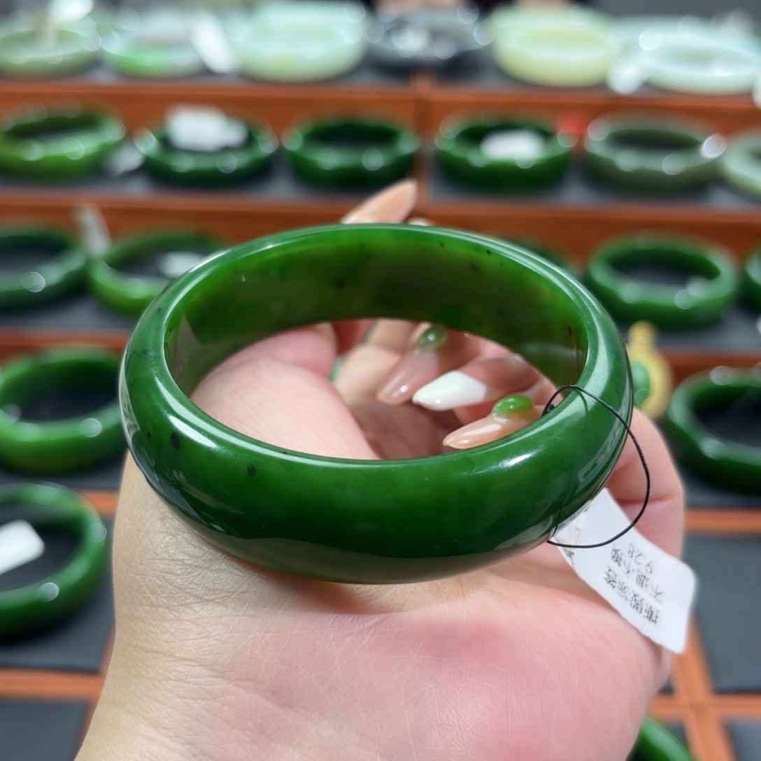 和田玉未镶嵌手镯57-58