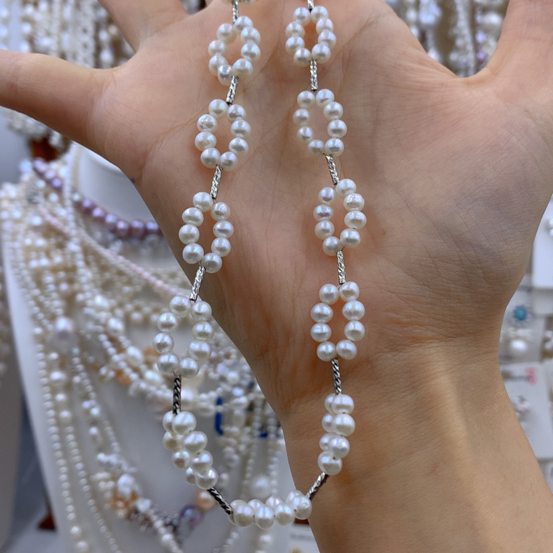 银S925镶嵌项链耳饰淡水珍珠