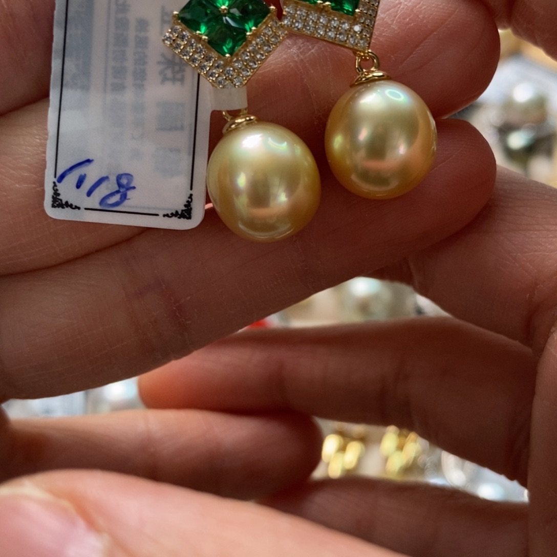 海水珍珠耳饰银S925镶嵌