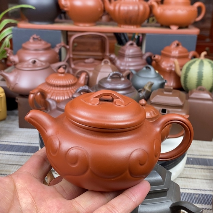 紫砂茶壶仿古如意120-220cc原矿赵庄朱泥